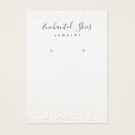 金ゴールドフェイクホイルドットイヤリングジュエリー表示カード (正面)