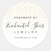 金ゴールドフェイクホイルドット手作りビジネス製品ラベル ラウンドシール (正面)