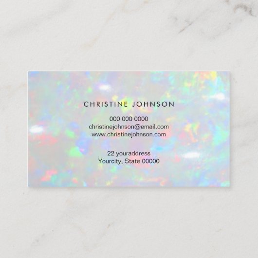 金ゴールドフェイクホイルbee on opstone宝石 名刺 (裏面)