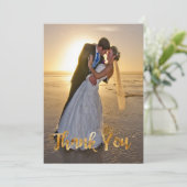 金ゴールドフェイクホイ結婚ルのサンキューカード サンキューカード (スタンド正面)