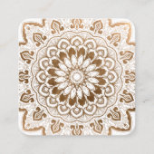 金ゴールドフェイクマンダラメダリオンヨガヒーリング スクエア名刺 (正面)