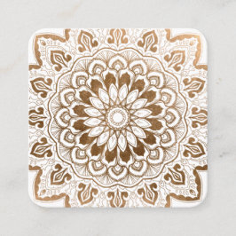 金ゴールドフェイクマンダラメダリオンヨガヒーリング スクエア名刺