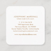 金ゴールドフェイクマンダラメダリオンヨガヒーリング スクエア名刺 (裏面)