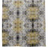 金ゴールドフェイクマンダラ&スモーキーグレイデザイン シャワーカーテン (正面)