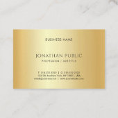金ゴールドフェイクミニマルテンプレートラグジュアリーカスタム 名刺 (裏面)