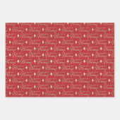 金ゴールドフェイクメタタイポグラフィクリスマスサンプラー ラッピングペーパーシート (正面2)