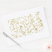 金ゴールドフェイクメタリックドット《写真》ぼけ味の背きらきら光る景 長方形シール (封筒)