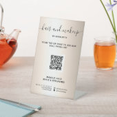 金ゴールドフェイクメタリックメイクアップデジタルQR価格 台座サイン (インサイチュ)