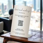 金ゴールドフェイクメタリックメイクアップデジタルQR価格 台座サイン