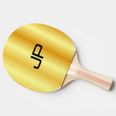 金ゴールドフェイクメタリックルックモノグラム名前をカスタムする 卓球ラケット (横)