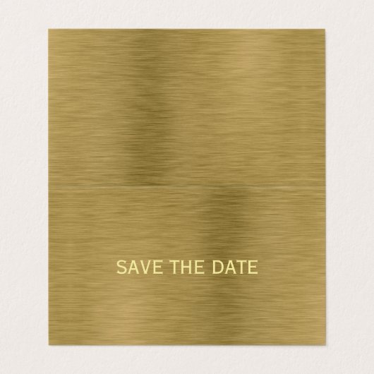 金ゴールドフェイクメタルテクスチャ写真Date Cardを保存 名刺 (外部フラット)