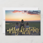 金ゴールドフェイクメリークリスマスフォト シーズンカード (正面)