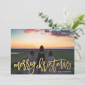 金ゴールドフェイクメリークリスマスフォト シーズンカード (スタンド正面)