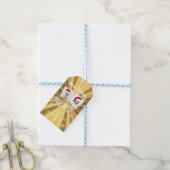 金ゴールドフェイクメリークリスマス写真テンプレート ギフトタグ (より糸付き)