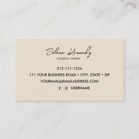 金ゴールドフェイクモダンプロフェッショナルラグジュアリーシックユニーク 名刺 (裏面)