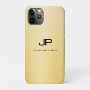 金ゴールドフェイクモノグモダンラム名テンプレートグラマー iPhone 11 PROケース