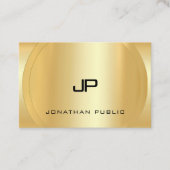 金ゴールドフェイクモノグラムグラマラスモダンラグジュアリー 名刺 (正面)