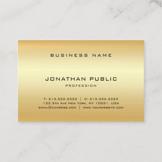 金ゴールドフェイクモノグラムグラマラスモダンラグジュアリー 名刺 (裏面)