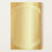 金ゴールドフェイクモノグラムグラマーパーソナライズされたテンプレート プランナー手帳 (裏面)