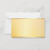 金ゴールドフェイクモノグラムテンプレートミニマモダンリスト ノートカード (裏面)