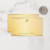 金ゴールドフェイクモノグラムテンプレートミニマモダンリスト ノートカード (正面/裏面インサイチュ)