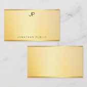 金ゴールドフェイクモノグラムテンプレートミニマモダンリスト ノートカード (正面/裏面)