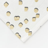 金ゴールドフェイクモノグラム夫妻結婚の フリースブランケット (角)