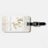 金ゴールドフェイクモノグラム夫妻結婚の ラゲッジタグ (正面横)