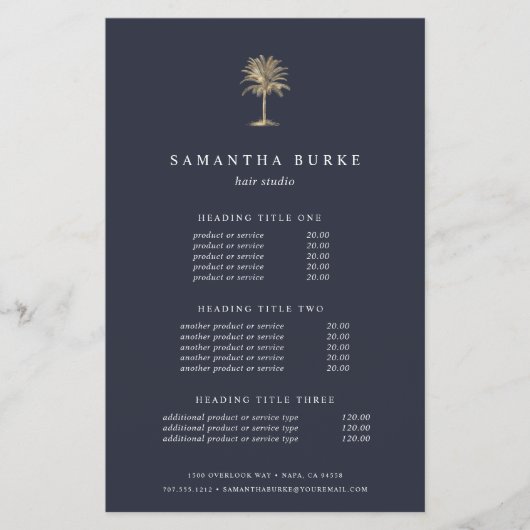 金ゴールドフェイクヤシの木 |価格とサービス チラシ (正面)