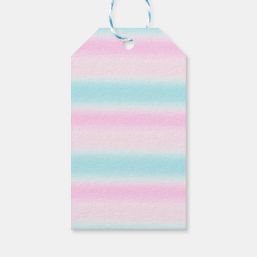 金ゴールドフェイクユニコーンレインボー誕生日サンキューユーラベル ギフトタグ (裏面)