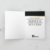 金ゴールドフェイクユニバーサル従業員記念日カード カード (内部)