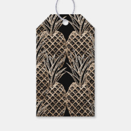 金ゴールドフェイクリーフパイナップルコラージュ ギフトタグ