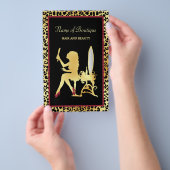 金ゴールドフェイクレオパードヘアブティックグランドオープニング チラシ (ハンドル)