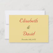 金ゴールドフェイクレッドグリーンホリデークリスマスウェディングRSVP 出欠カード (裏面)