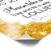 金ゴールドフェイクロリービュッフェブライダルシャワーサインプリント フォトプリント            (角)