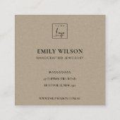 金ゴールドフェイクロータスフローラロゴショッピングありがとう スクエア名刺 (裏面)