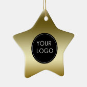 金ゴールドフェイク会社のロゴスター セラミックオーナメント (右)