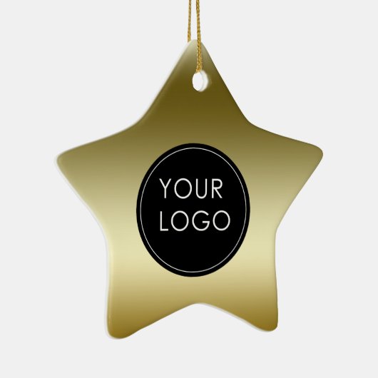 金ゴールドフェイク会社のロゴスター セラミックオーナメント (右)