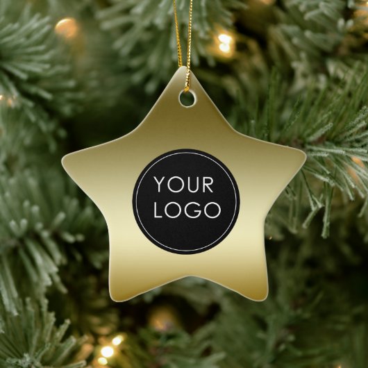 金ゴールドフェイク会社のロゴスター セラミックオーナメント (ツリー)