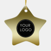 金ゴールドフェイク会社のロゴスター セラミックオーナメント (裏面)