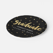 金ゴールドフェイク卒業式プレート ペーパープレート (アングル)