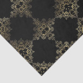 金ゴールドフェイク及び黒色の装飾模様 薄葉紙 (詳細)