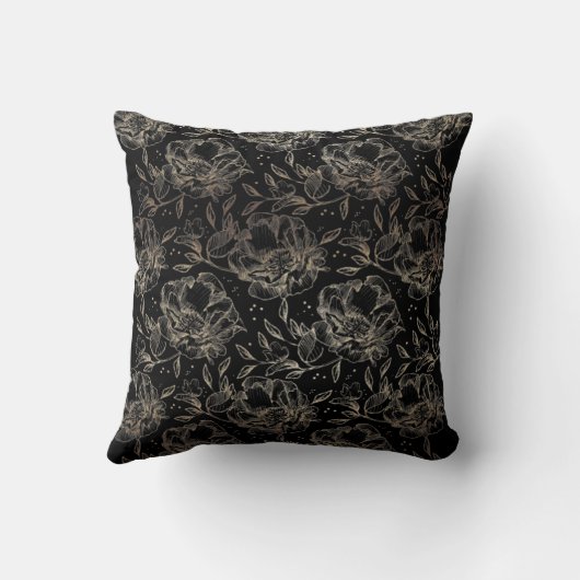 金ゴールドフェイク手エレガント引き花模様結婚のギフト クッション (裏面)