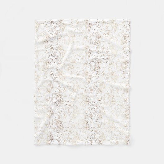 金ゴールドフェイク手エレガント引き花模様結婚のギフト フリースブランケット (正面)