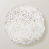 金ゴールドフェイク手エレガント引き花模様結婚のギフト ラウンドクッション (裏面)