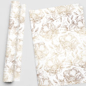 金ゴールドフェイク手エレガント引き花模様結婚のギフト ラッピングペーパー