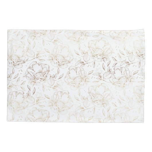 金ゴールドフェイク手エレガント引き花模様結婚のギフト 枕カバー (裏面)