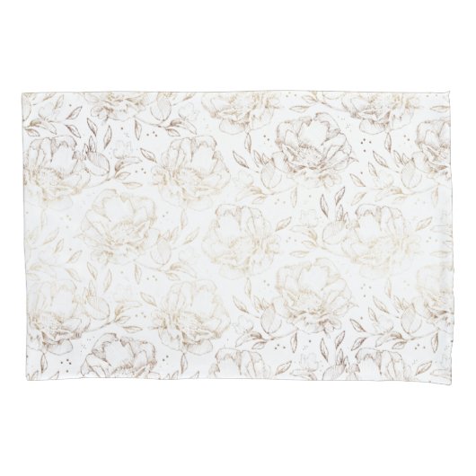 金ゴールドフェイク手エレガント引き花模様結婚のギフト 枕カバー (正面)