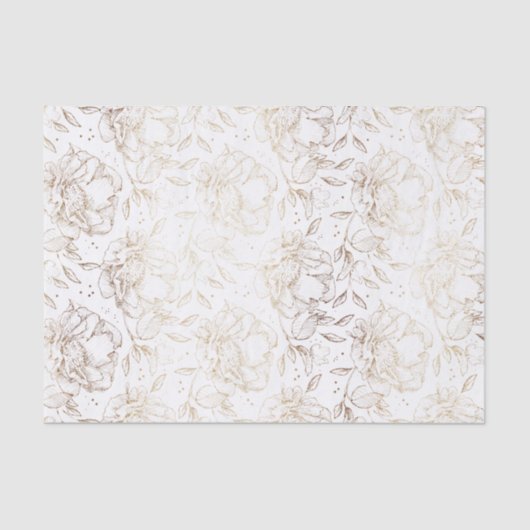 金ゴールドフェイク手エレガント引き花模様結婚のギフト 薄葉紙 (正面)