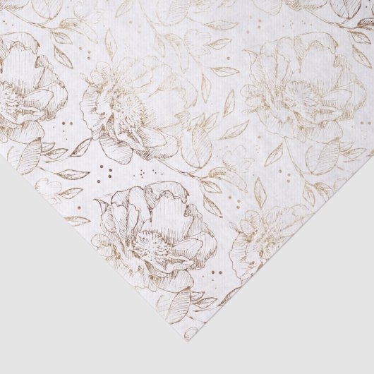 金ゴールドフェイク手エレガント引き花模様結婚のギフト 薄葉紙 (詳細)